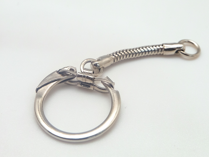 Nickel Snake Keychain