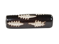 Etched Black Bone Hairpipe: Style R: 1" (100 pcs) bone beads