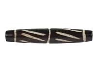 Etched Black Bone Hairpipe: Style T: 1.5" (100 pcs) bone beads