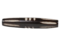 Etched Black Bone Hairpipe: Style V: 1.5" (100 pcs) bone beads