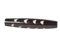 Etched Black Bone Hairpipe: Style W: 1.5" (100 pcs) bone beads