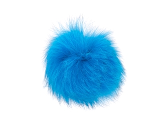 Fur Pompom: Blue/Shadow Fox: Dyed Bright Turquoise fox fur pompoms, fox fur pom poms
