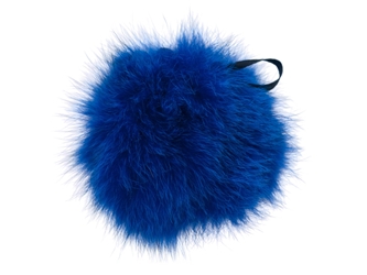 Fur Pompom: Blue/Shadow Fox: Dyed Electric Blue fox fur pompoms, fox fur pom poms
