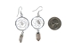 Silver Color Web with Quartz Point Earrings - 1416-3S-AS (Y1M)