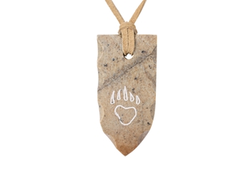 Iroquois Soapstone Arrowhead Necklace: Bear Paw 