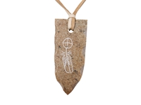 Iroquois Soapstone Arrowhead Necklace: Wheel and Feather 