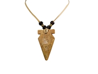 &quot;Onondaga&quot; Soapstone Arrowhead Necklace: Bear Paw 