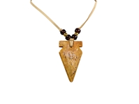 &quot;Onondaga&quot; Soapstone Arrowhead Necklace: Dreamcatcher 