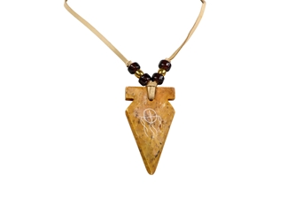 "Onondaga" Soapstone Arrowhead Necklace: Dreamcatcher 