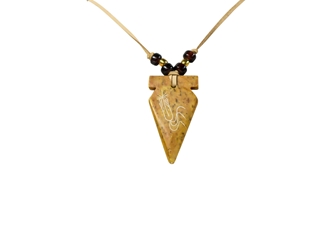 "Onondaga" Soapstone Arrowhead Necklace: Feather 