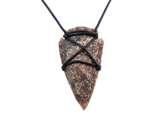 Fancy Arrowhead Black Thread Necklace 