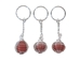 Caged Tumbled Stone Keychain: Carnelian - 42-CTCA (Y1M)