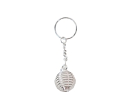 Caged Tumbled Stone Keychain: Clear Quartz 