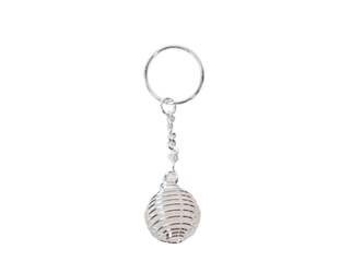 Caged Tumbled Stone Keychain: Clear Quartz 