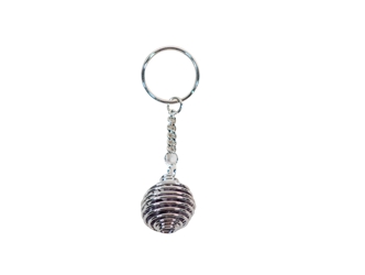 Caged Tumbled Stone Keychain: Lepidolite 