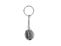 Caged Tumbled Stone Keychain: Pyrite 