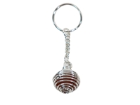 Caged Tumbled Stone Keychain: Red Jasper 