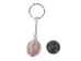 Caged Tumbled Stone Keychain: Rose Quartz - 42-CTRQ (Y1M)