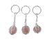 Caged Tumbled Stone Keychain: Rose Quartz - 42-CTRQ (Y1M)