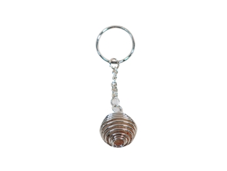 Caged Tumbled Stone Keychain: Sunstone 