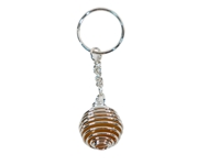 Caged Tumbled Stone Keychain: Yellow Aventurine 