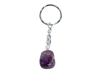 Tumbled Stone Keychain: Amethyst 