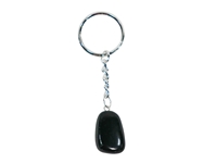 Tumbled Stone Keychain: Black Obsidian 