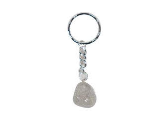 Tumbled Stone Keychain: Clear Quartz 