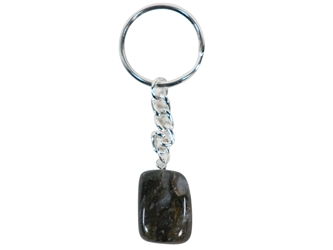 Tumbled Stone Keychain: Moss Agate 