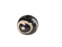 Etched Round Black Bone Bead: Style F: ~0.5" (100 pcs) bone beads