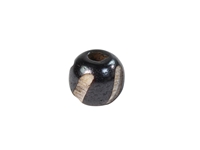 Etched Round Black Bone Bead: Style G: 0.4" (100 pcs) bone beads