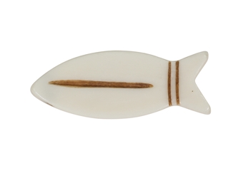 Etched Fish Bone Bead: Style X: 1.5" (100 pcs) bone beads