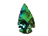 Titanium Aura Quartz Arrowhead: 1" 