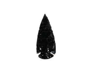 Black Obsidian Arrowhead: 3" 