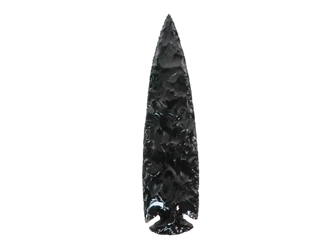 Black Obsidian Arrowhead: 6" 