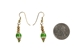 Iroquois Chevron Earrings: Green & Gold - 82-02-GG (Y2H)