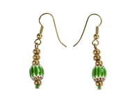 Iroquois Chevron Earrings: Green & Gold 