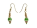 Iroquois Chevron Earrings: Green & Gold - 82-02-GG (Y2H)