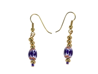 Iroquois Chevron Earrings: Royal Blue & Gold 