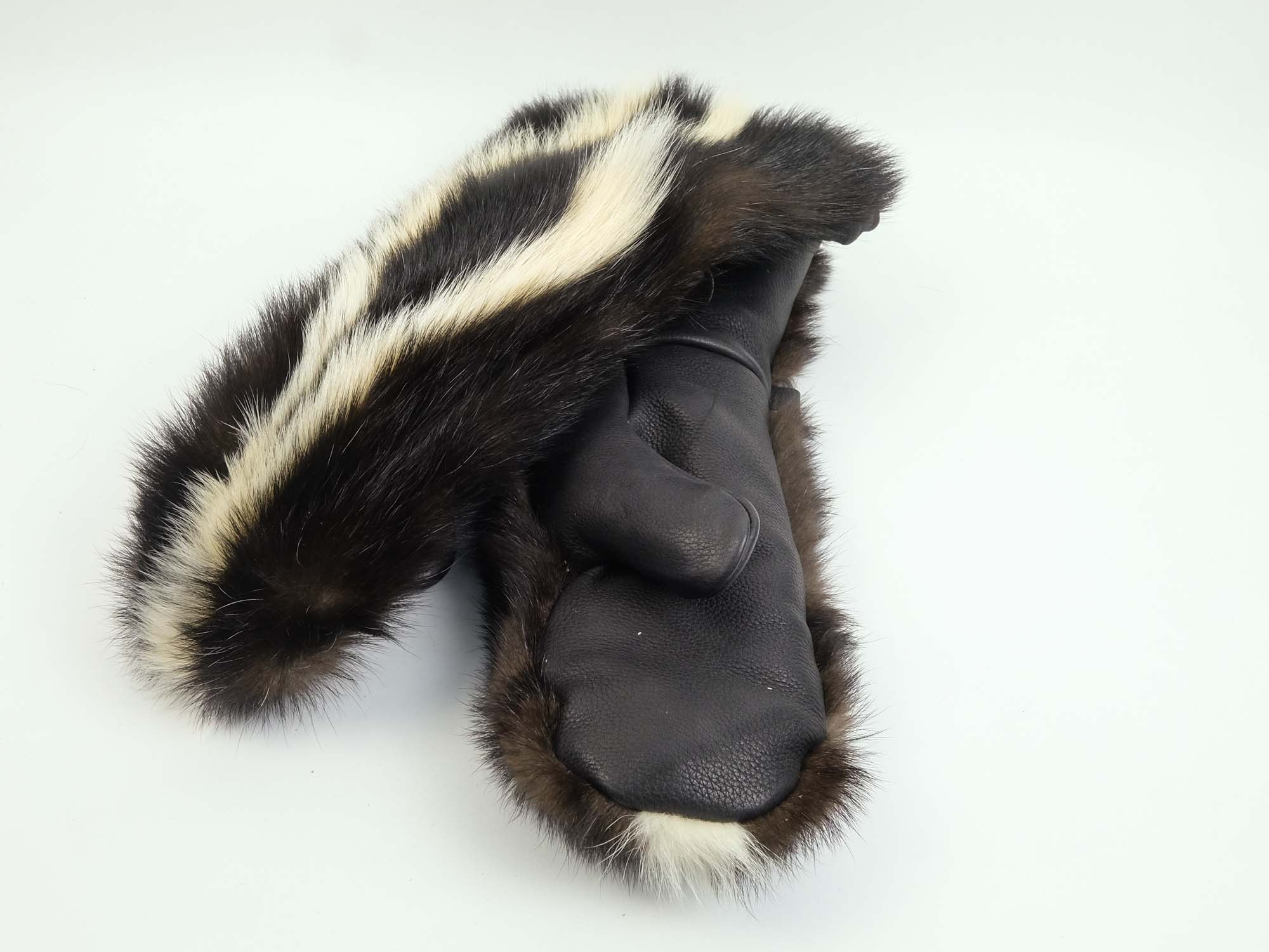 skunk fur mittens