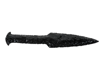 Danish Dagger: 11.25": Gallery Item obsidian arrowheads, obsidian daggers, obsidian knives, obsidian knife