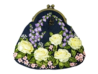 Hand Embroidered Burlap Handbag: Gallery Item 