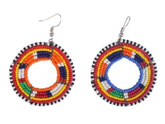 Handcrafted African Beaded Earrings: Gallery Item 