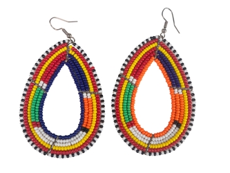 Handcrafted African Beaded Earrings: Gallery Item 