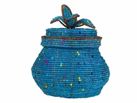 Handcrafted African Beaded Storage Container: Gallery Item 