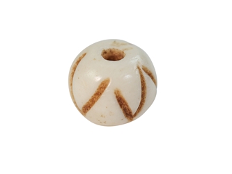 Etched Round Bone Bead: Style E: ~0.5" (100 pcs) bone beads